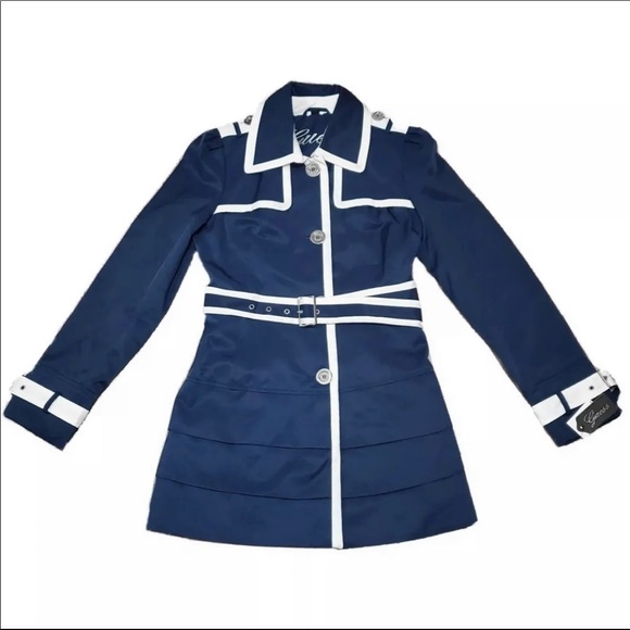 NWT GUESS Trench Peacoat Jacket - Picture 1 of 9